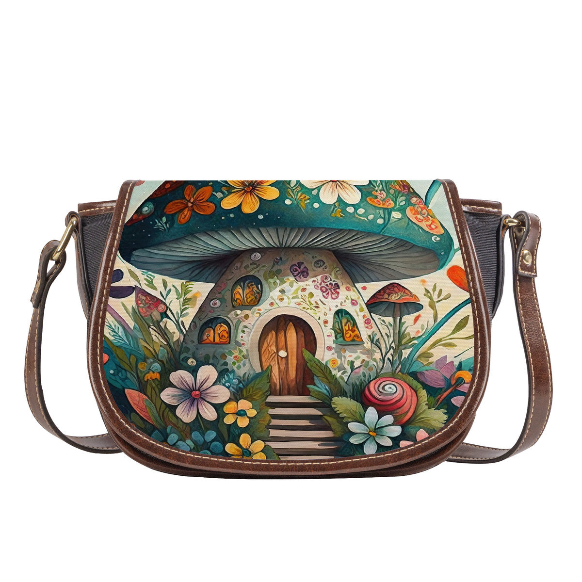 Mushroom Cottage Saddle Bag