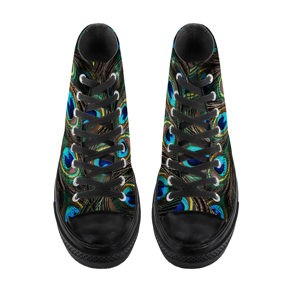 Peacock High Top Canvas Shoes - Black