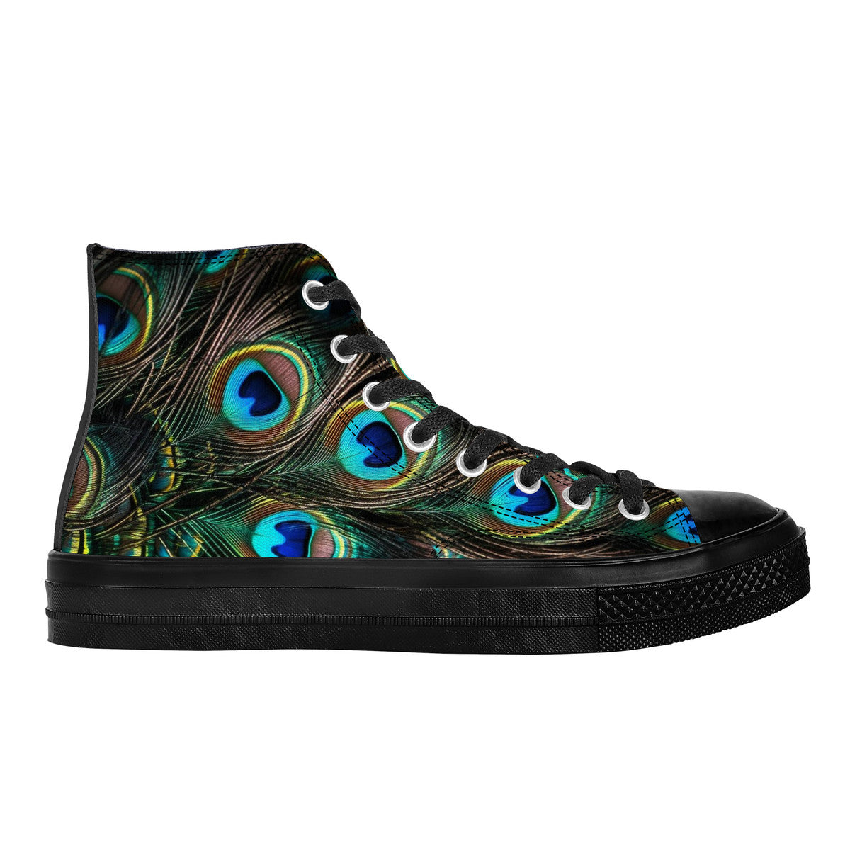Peacock High Top Canvas Shoes - Black