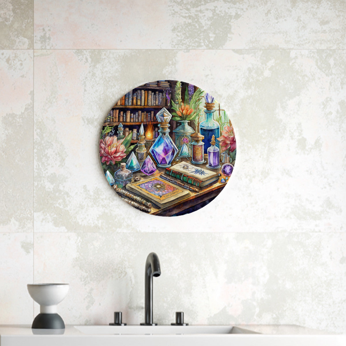 Apothecary Round Steel Metal Wall Art Decor