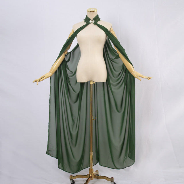 Fairy Elf Cape Elven Queen Princess Collared Cloak Medieval Cosplay Costume