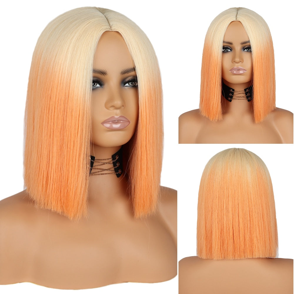 Short Straight Wigs with Bangs