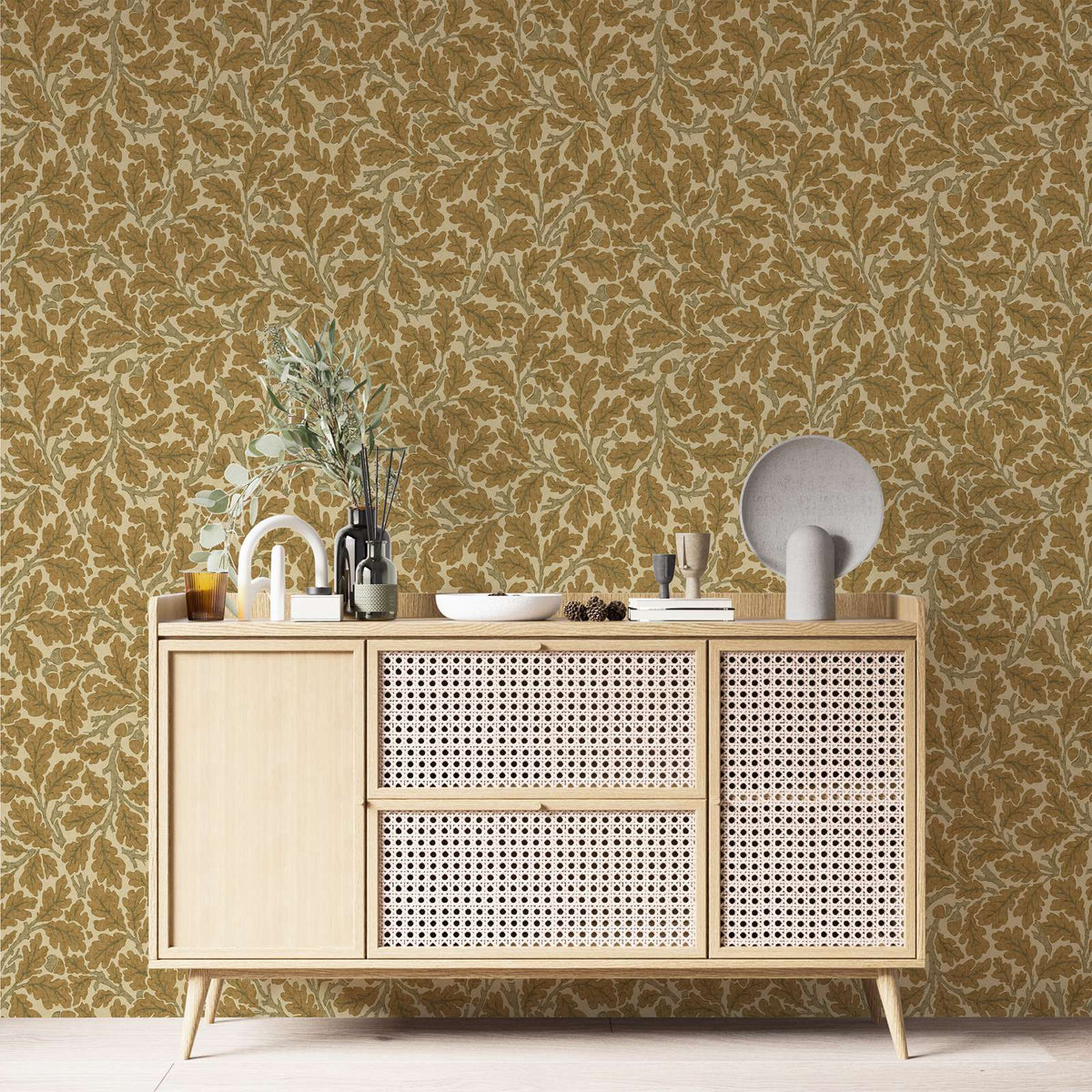 Golden Ochre Leaves Wallpaper