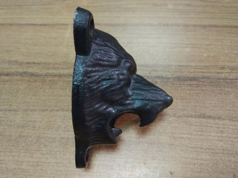 Black Bear Cast Iron Beer Opener Wall Mounted
