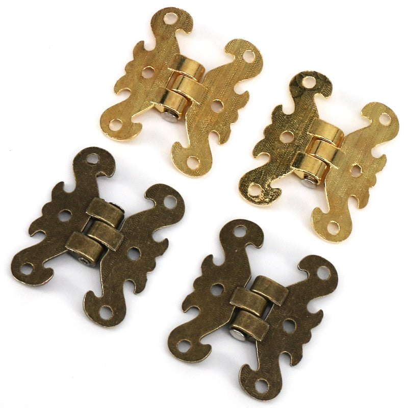 2pcs Mini Hinges for Cabinets or Treasure Boxes