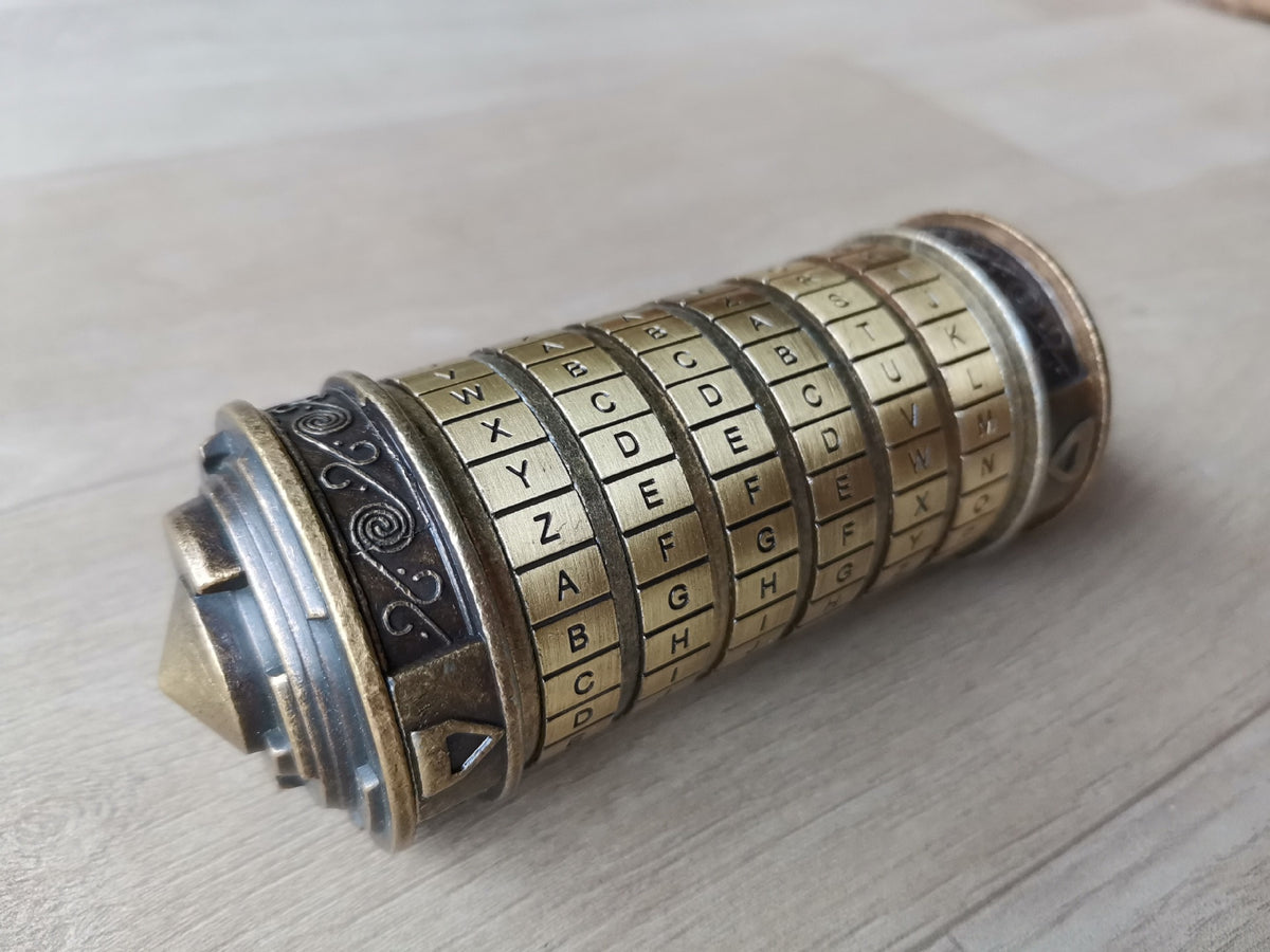Leonardo da Vinci Code Bronze Metal Cryptex Locks Letter Password Chamber