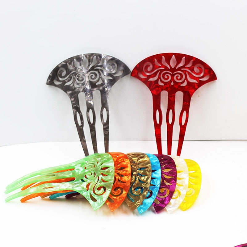 Brincos Flamencos Acetic Acid Plate Colourful Hair Combs