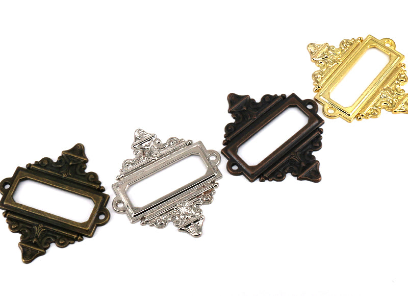 5pcs Antique Medicine Drawer Cabinet Label Frame Card Holders