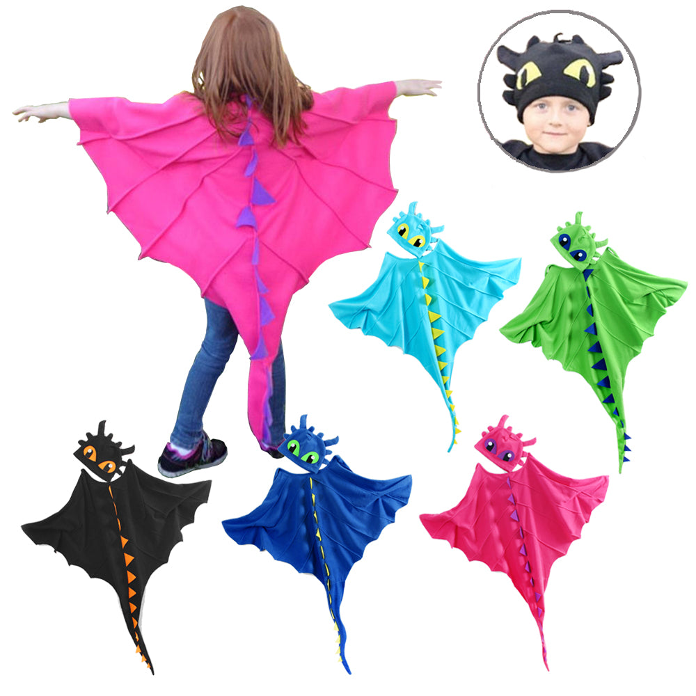 Toothless Dragon Costume Warm Fleece Cloak and Hat