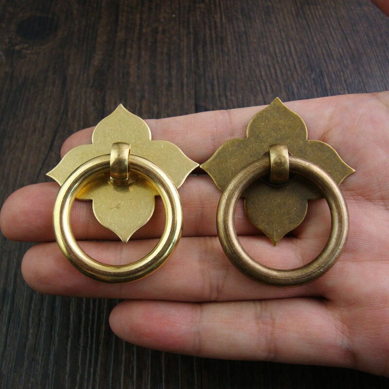 Brass Four Leaf Cabinet Drawer Pulls Hardware