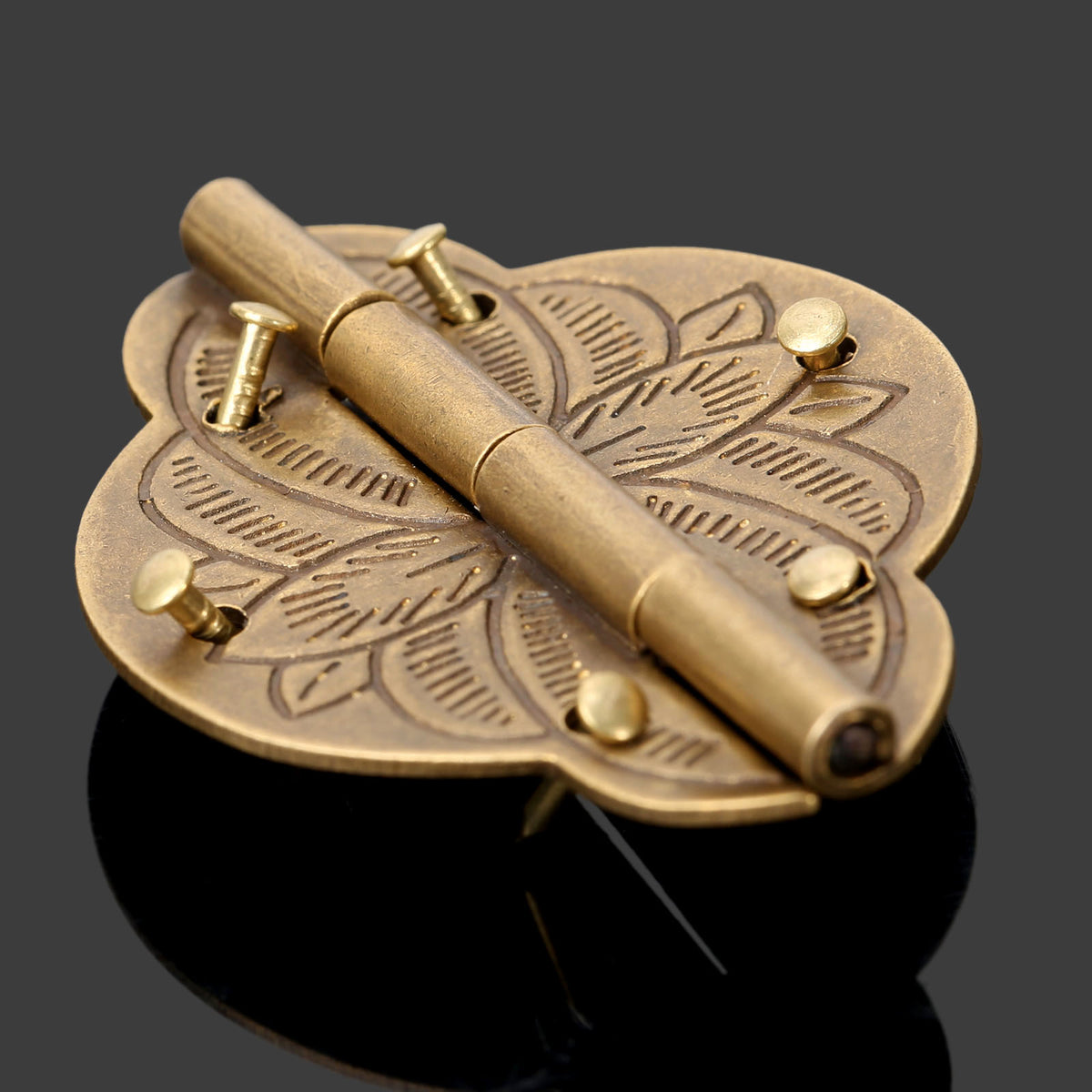 2Pcs Brass Hinges Cabinet Cupboard Door Treasure Box Decorative Hinges
