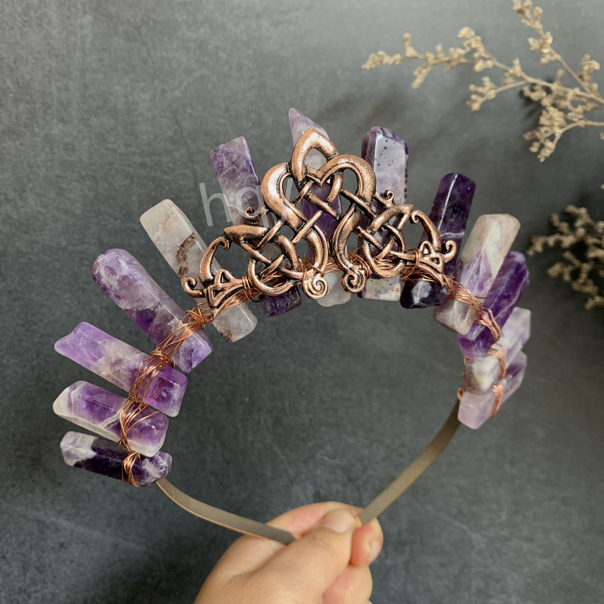 Raw Amethyst Crystal Crown