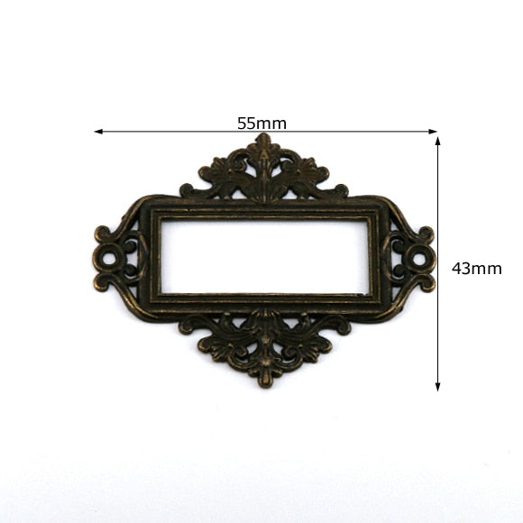 5pcs Antique Medicine Drawer Cabinet Label Frame Card Holders