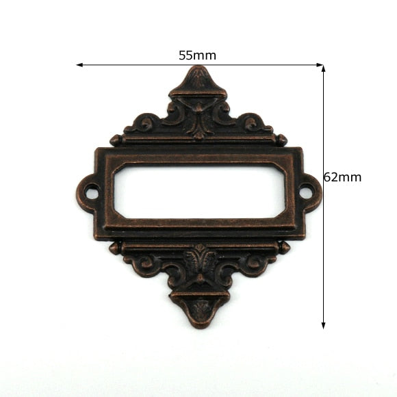5pcs Antique Medicine Drawer Cabinet Label Frame Card Holders