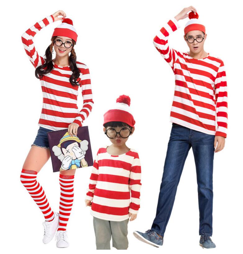 Where's Wally Costume Book Week Outfit Stripe Shirt Hat Glasses