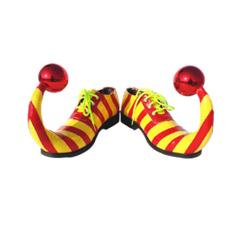 Circus Clown Stripe Shoes For Adults Joker Cosplay