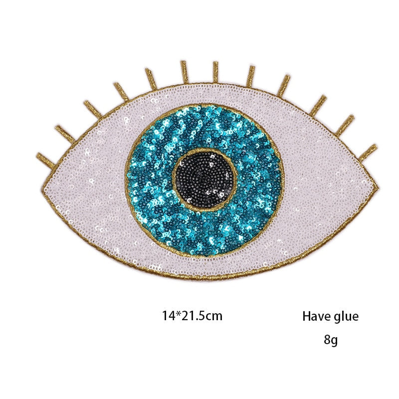 Evil Eye Iron On Sequin Patches