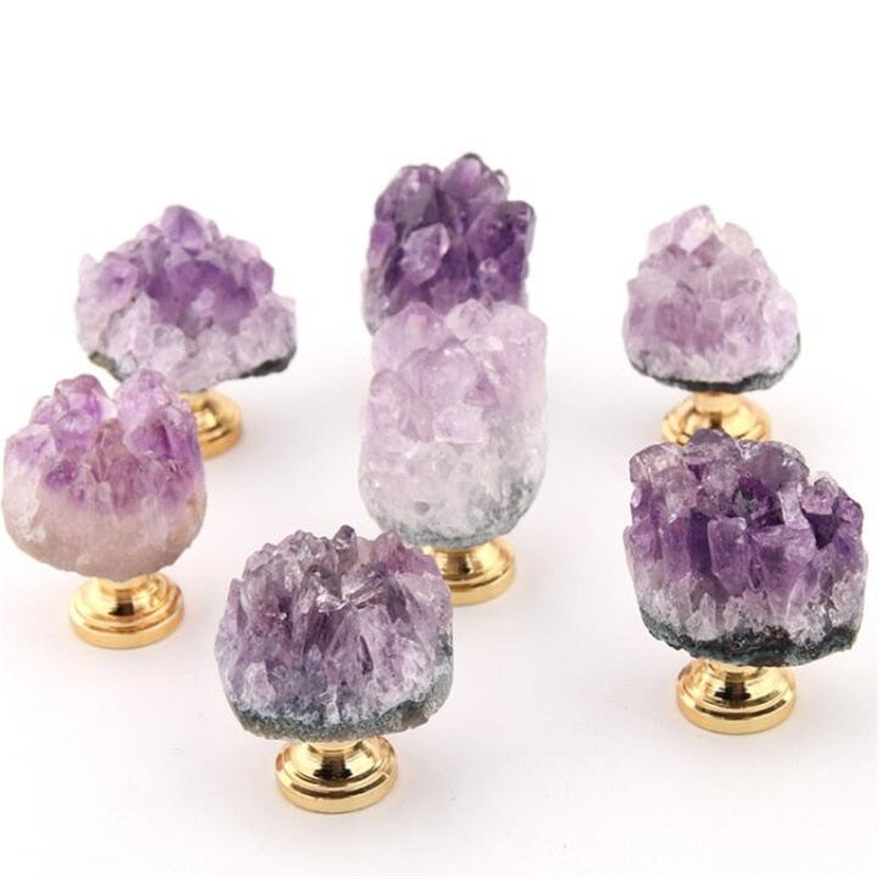 Amethyst Drawer Cabinet Door Knob Furniture Pulls