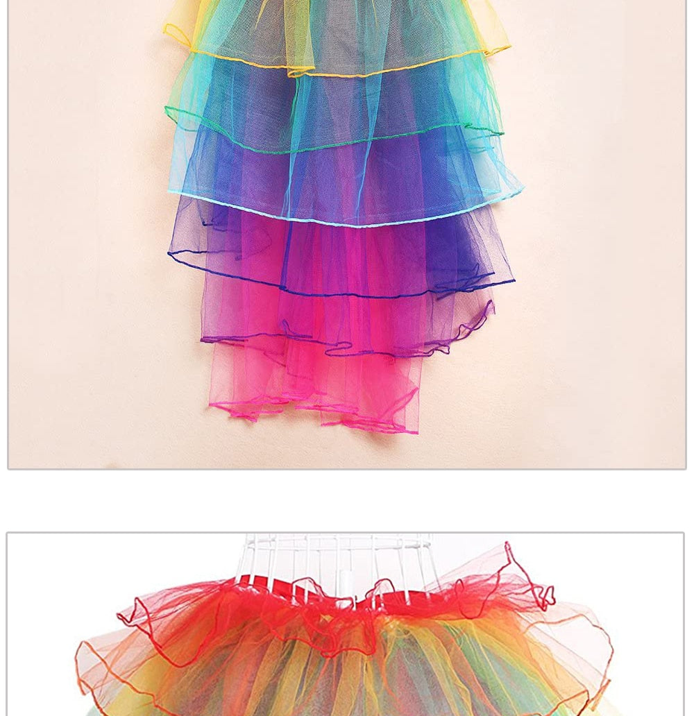 Layered Rainbow Bustle Skirt
