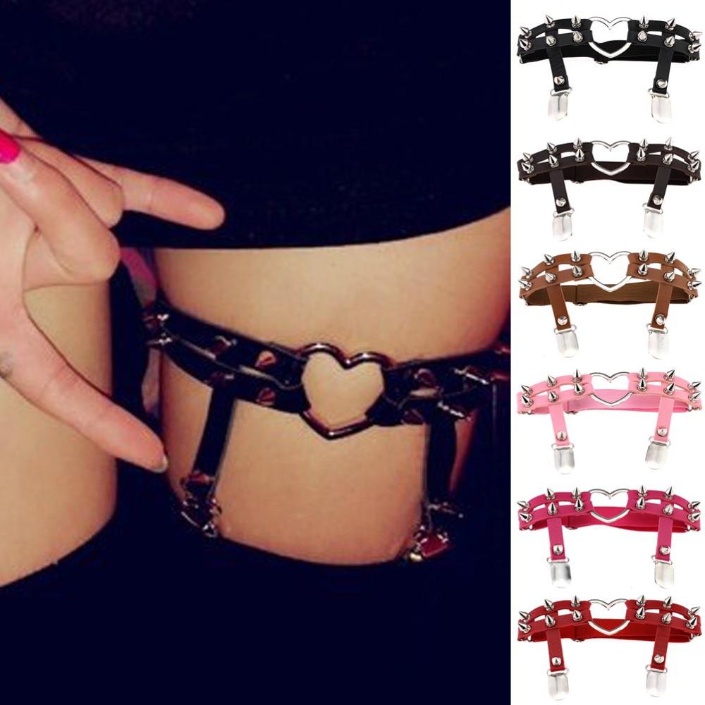Studded Heart Thigh Garter