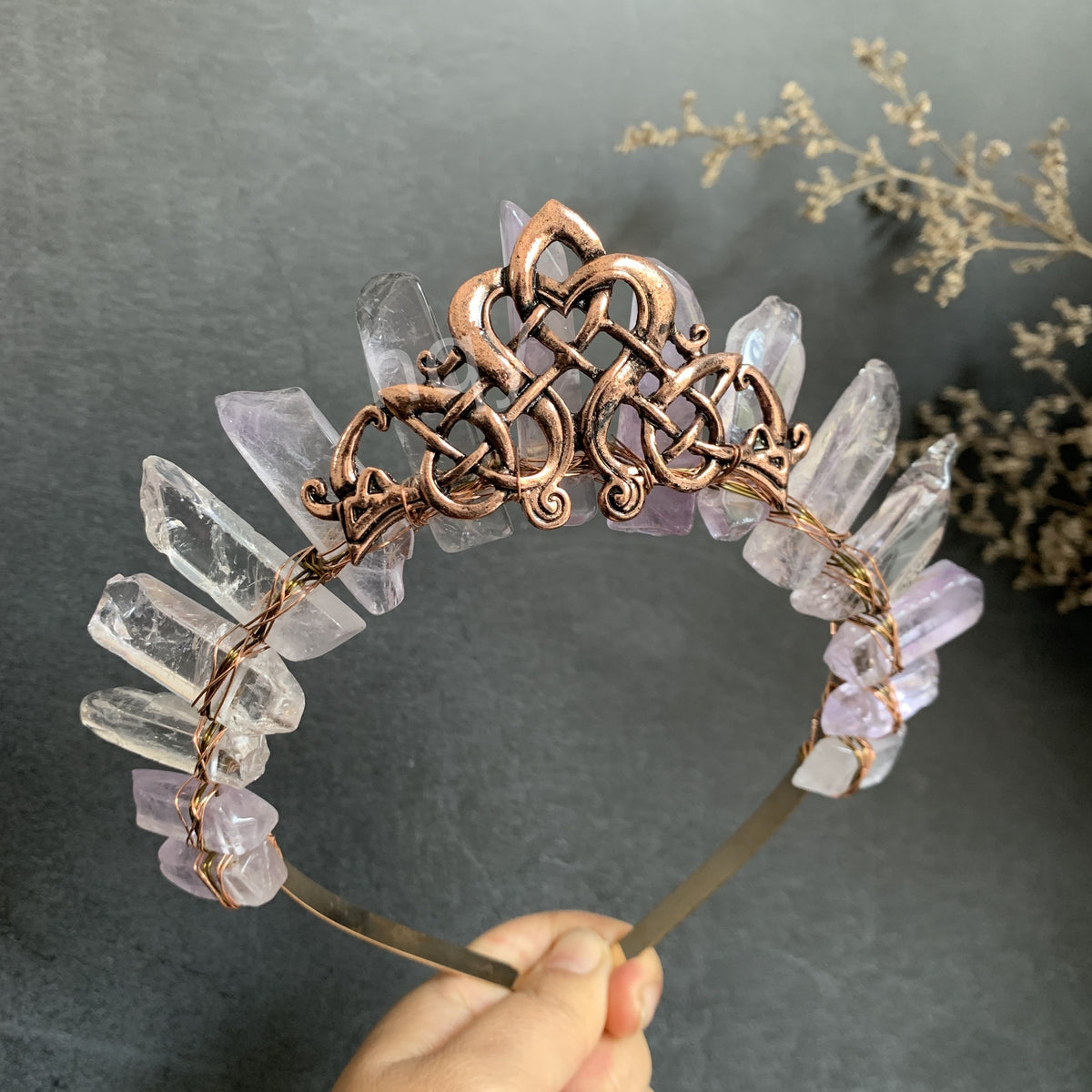 Raw Amethyst Crystal Crown