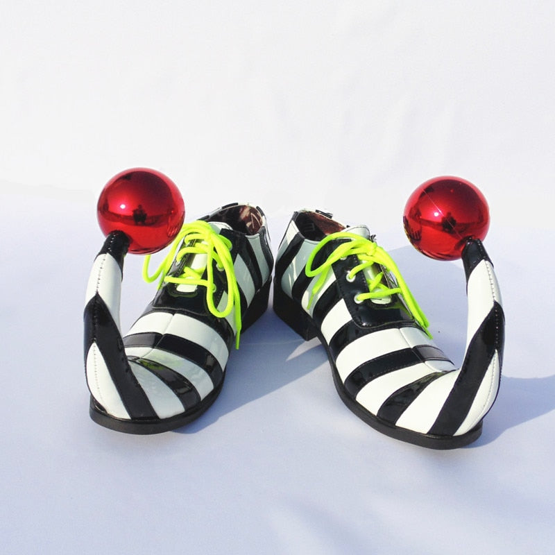 Circus Clown Stripe Shoes For Adults Joker Cosplay