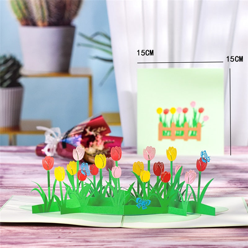 Pop-Up Flower Card 3D Greeting Card