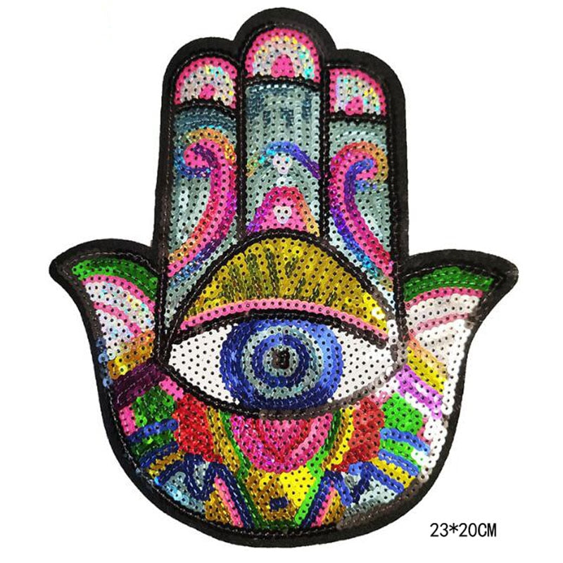 Evil Eye Iron On Sequin Patches