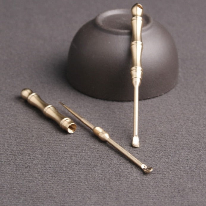 Pure Brass Toothpick Earpick Earwax Spoon
