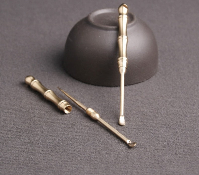 Pure Brass Toothpick Earpick Earwax Spoon