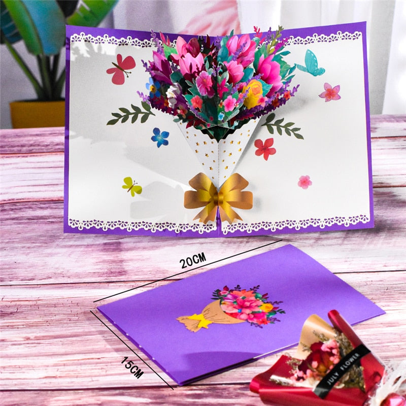 Pop-Up Flower Card 3D Greeting Card