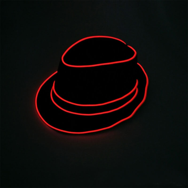 LED Light Up Jazz Hat and Ties Glow Neon Party Costumes