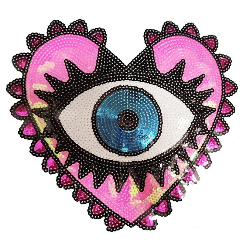 Evil Eye Iron On Sequin Patches