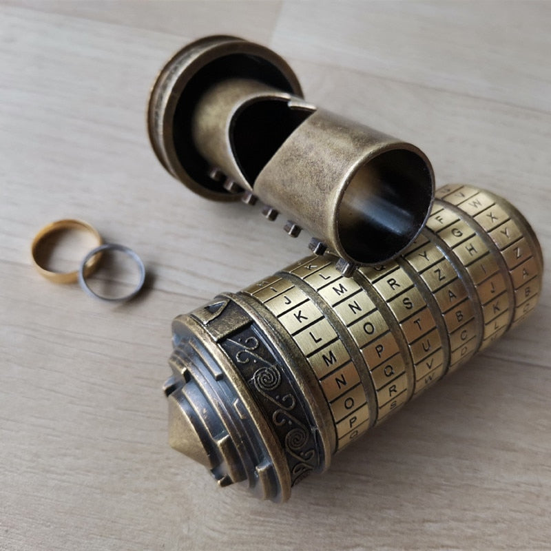 Leonardo da Vinci Code Bronze Metal Cryptex Locks Letter Password Chamber