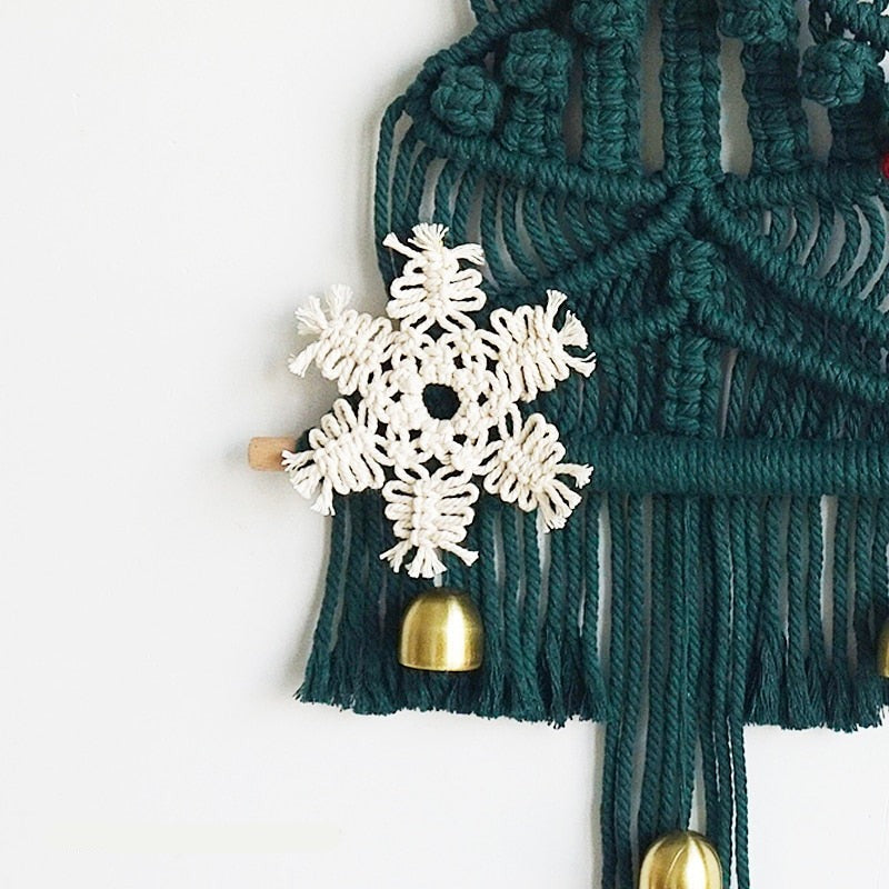 Handwoven Boho Macrame Christmas Tree Wall Hanging