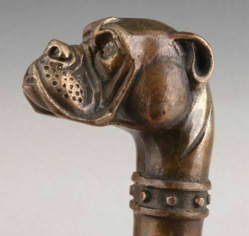 Bronze Dog Walking Stick Handle