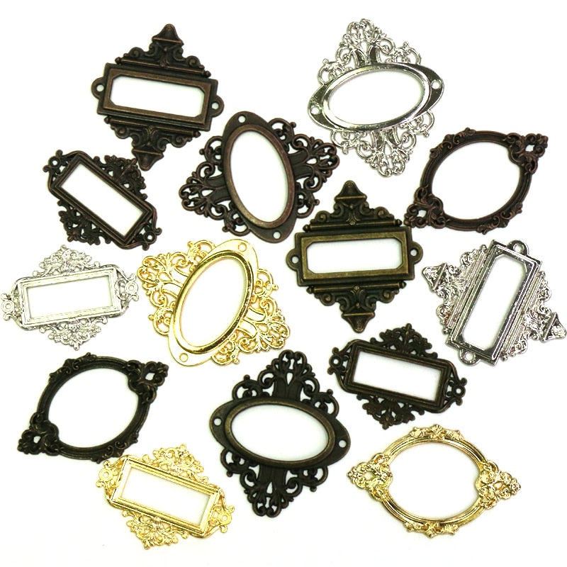 5pcs Antique Medicine Drawer Cabinet Label Frame Card Holders