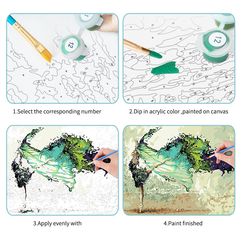 Woodland Painting By Numbers 60x75cm DIY Paints Kits