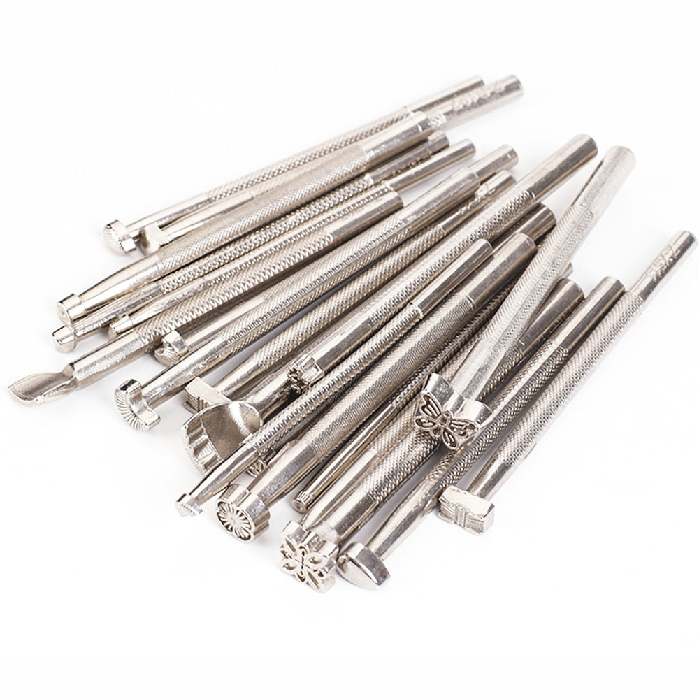 20Pcs Leather Carving Stamping Tool Set Carved Leather Punch Engraving Tools