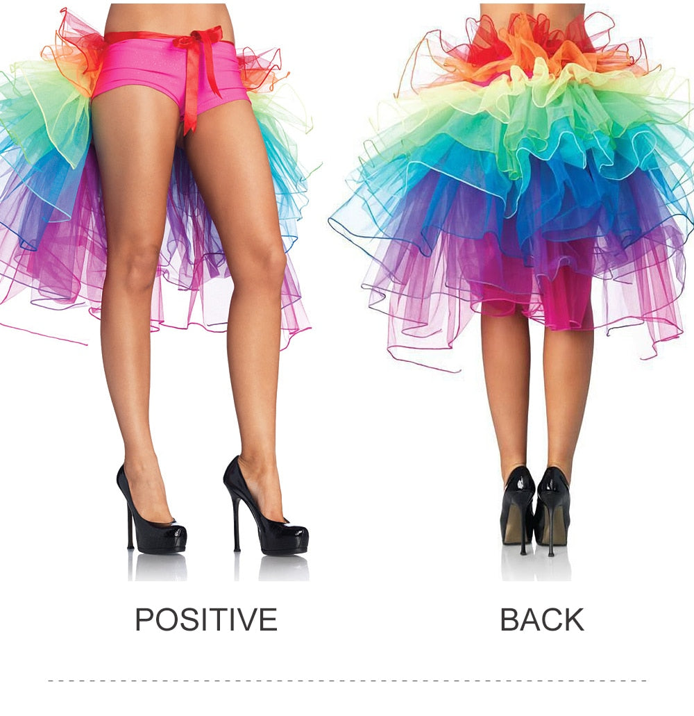 Layered Rainbow Bustle Skirt