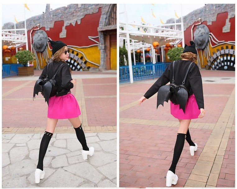 Bat Wings Goth Heart-shaped Backpack