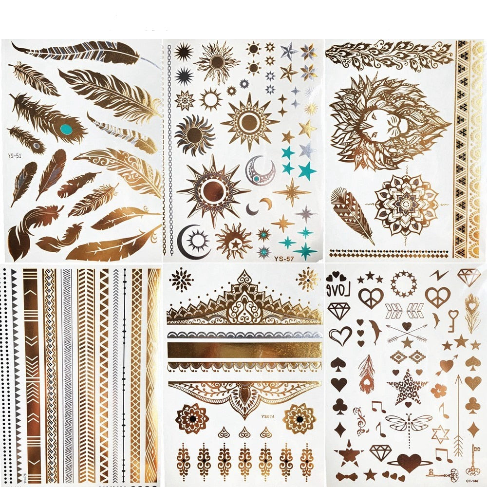Gold Temporary Tattoos