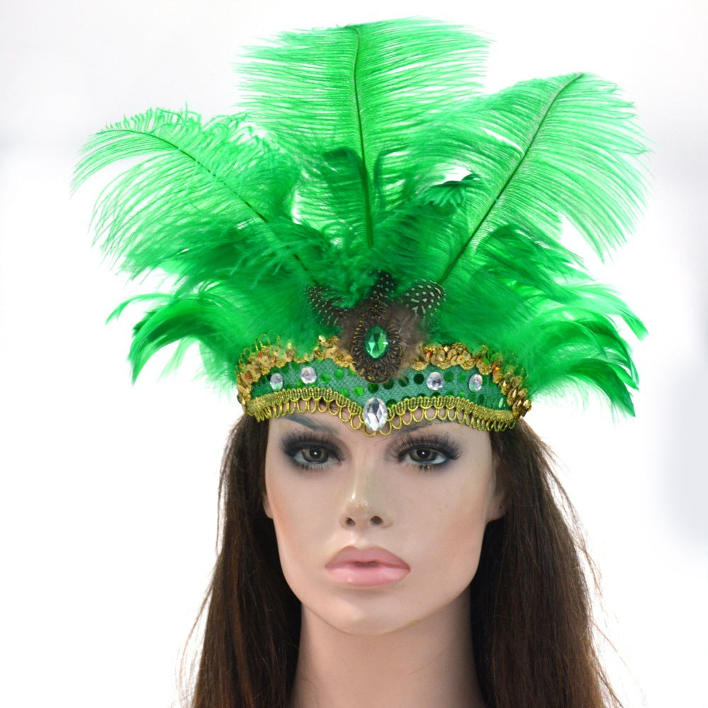 LED Light Carnival Feather Headband Mardi Gras Costume