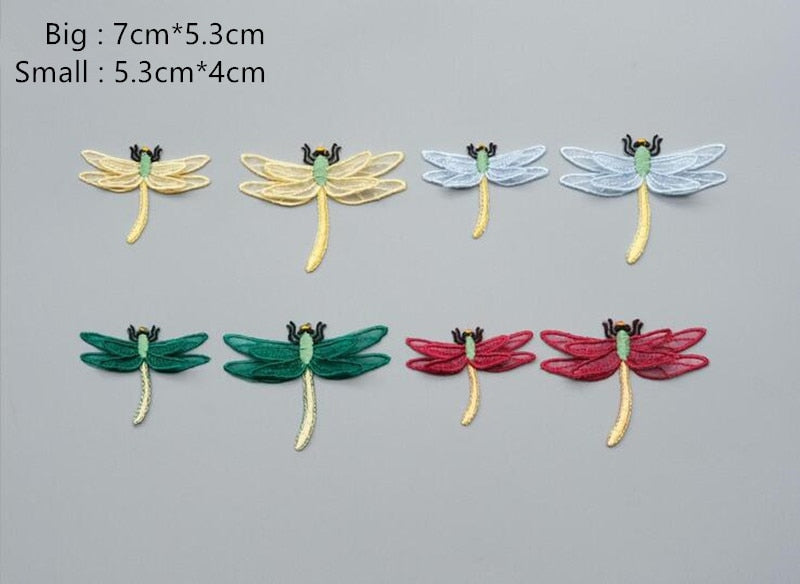 Ten Dragonfly Appliqué Iron On Patches