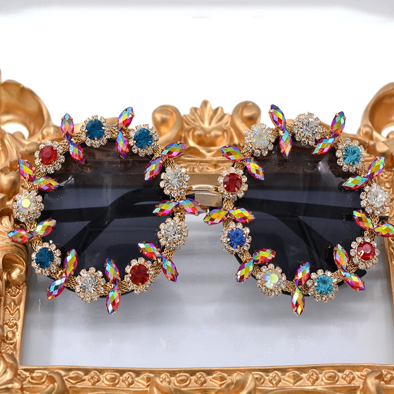 Round Flower Sunglasses