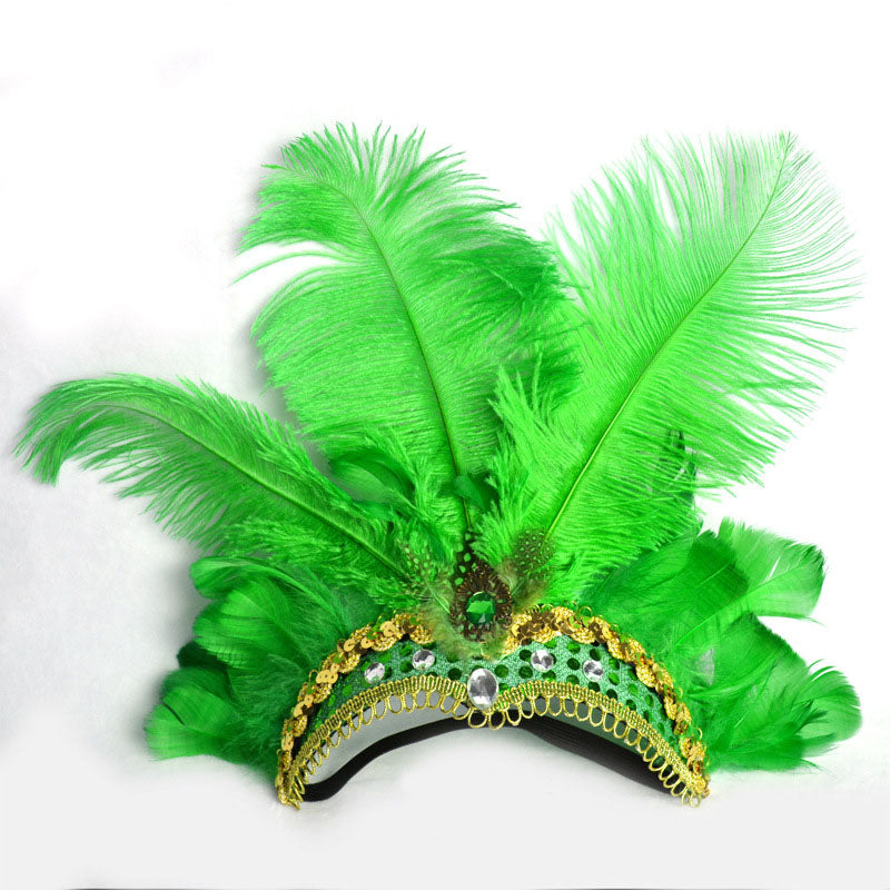 LED Light Carnival Feather Headband Mardi Gras Costume