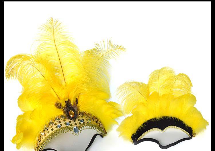 LED Light Carnival Feather Headband Mardi Gras Costume