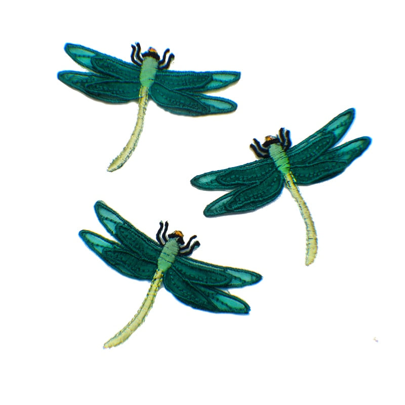 Ten Dragonfly Appliqué Iron On Patches