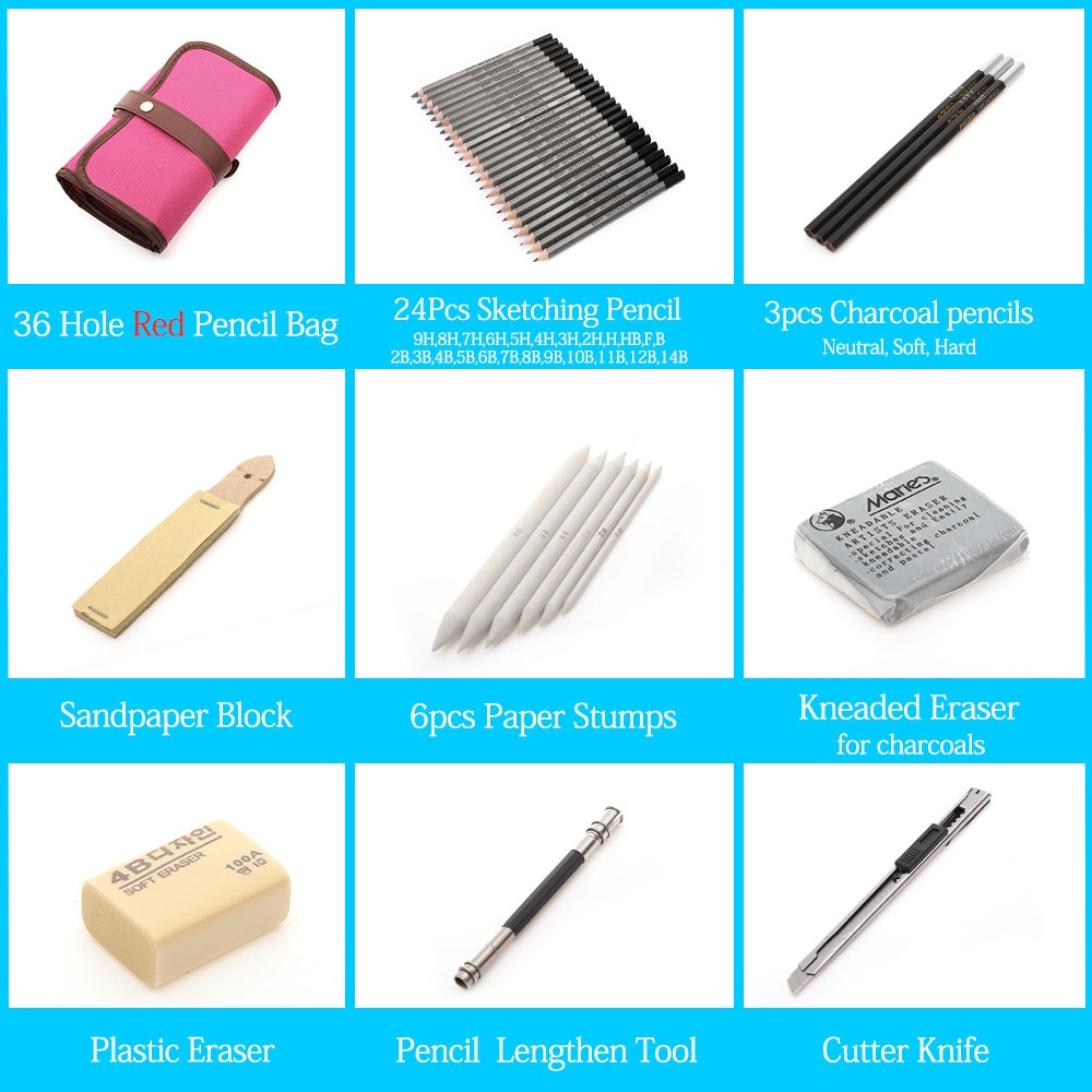 27/39pcs Professional Sketch Tool and Pencil Kits