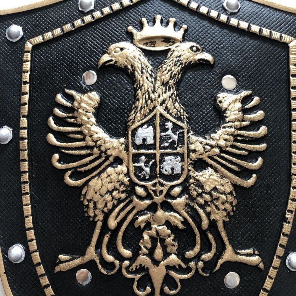 Royal Double Eagle Crown Knight Glory Shield PU Cosplay Prop